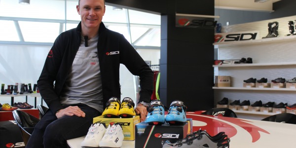 Chris Froome stops by the Maser headquarters ahead of the season opener. 